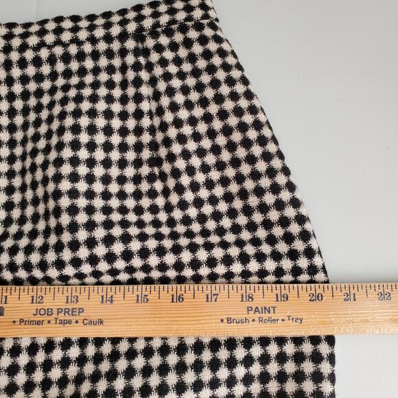 Talbots 90s Black Ivory Wool Tweed Pencil Skirt 12 Preppy Retro Classy Career - Picture 12 of 15